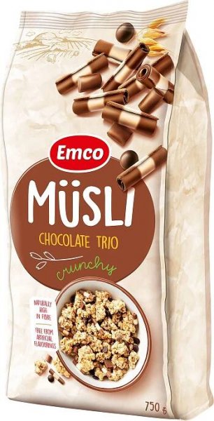 Crunchy müsli chocolate trio