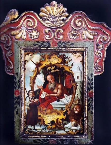 Bernardo Rodríguez, Saint Jerome, 18th century, oil on sheet, Quito, Ecuador (Ivan Cruz Collection)Bernardo Rodríguez, Saint Jerome, 18th century, oil on sheet, Quito, Ecuador (Ivan Cruz Collection)