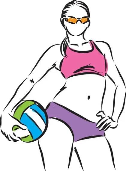 Beach volejbal ženy modelování 2 ilustrace — Ilustrace