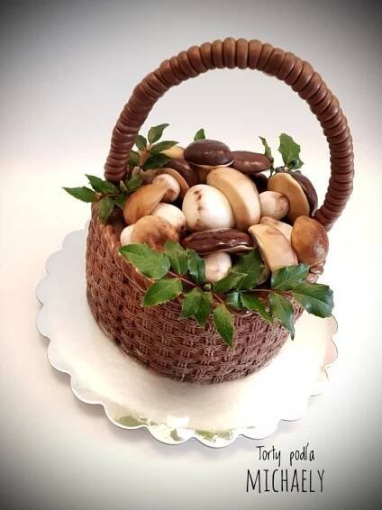 a basket filled with lots of different types of mushrooms on top of a white plate