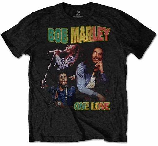 Bob Marley tričko, One Love Homage Black, pánské | Musicwear - Trička, mikiny