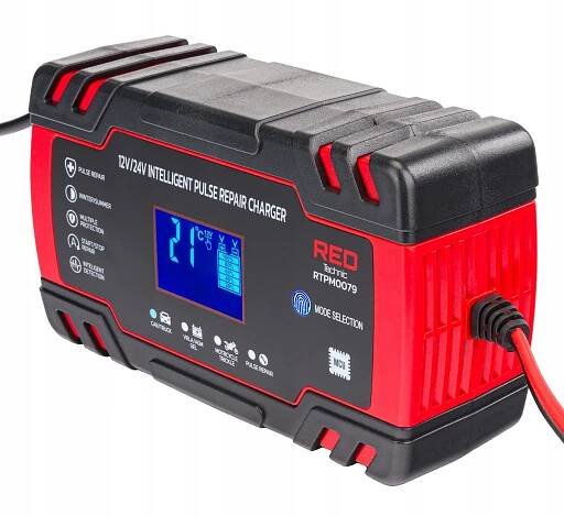 AKUMULÁTOROVÝ mikroprocesorový usmerňovač do auta 12V/24V 8A Nabíjačka Hmotnosť (s balením) 0.8 kg