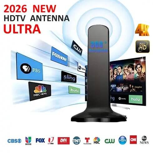 hdtv antenna for home 850 mile   reception built in large area   acquisition module   free channels no monthly fee   watch football matches   viewing experience compatible with vhf uhf bands free   local channels such as ard zdf rtl supports hdtv dvb t2 dtmb atc dvb t dmb t isdb t atsc dab fm indoor outdoor operation urban   areas 360   acquisition hdtv  06 ultra