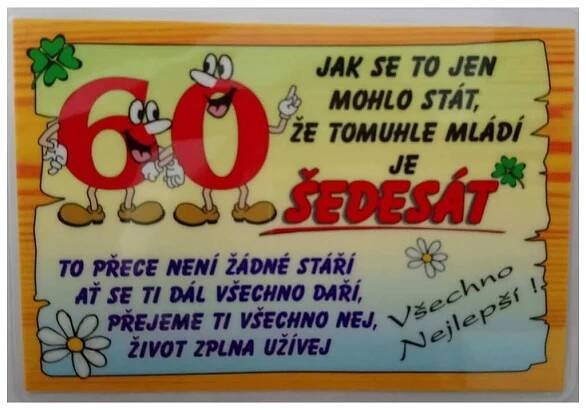 Vtipné přání k narozeninám - 60 let