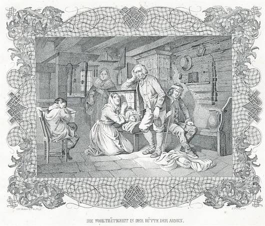 Chudoba,  Medau litografie, 1848 - Stará a dekorativní grafika