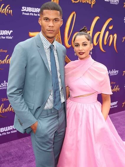 Jordan Spence and Naomi Scott attend the World Premiere of 'Aladdin' on May 21, 2019 in Hollywood, CA.