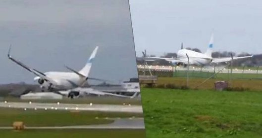 Boeing 737 v ohrožení. Dramatické přistání letadla v Rakousku zmařil vichr