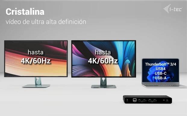 CADUA4KDOCKPDB | i-tec Universal Dual 4K Display Docking Station + Power Delivery 85W | i-tec