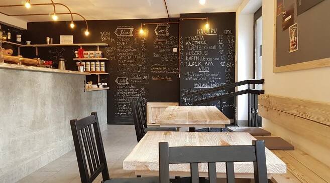 interior with menu