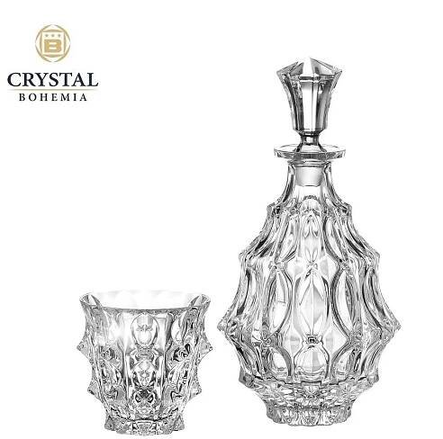 Whisky set Bohemia Crystal Fortune, karafa + 6 sklenic na whisky. - Crystal Porcelan