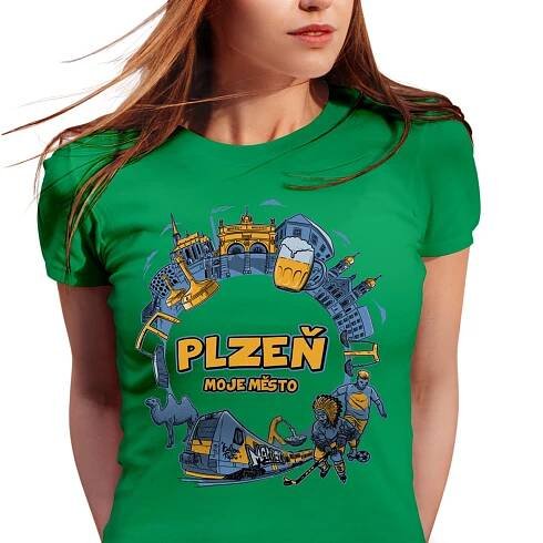Dámské tričko s potiskem “PLZEŇ”