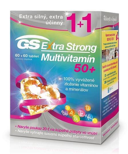 GS Extra Strong Multivitamín 50+, 60+60 tabliet (120 ks) darček 2018