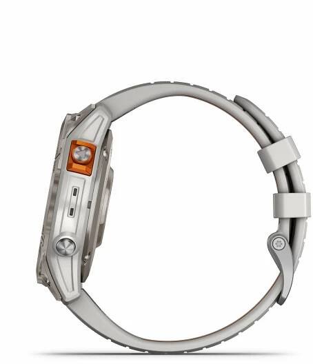 Garmin Fēnix 7 Pro Sapphire Solar Edition Titanium s řemínkem Fog Gray / Ember Orange 010-02777-21