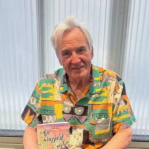 Larry Lamb at book signing in Newcastle