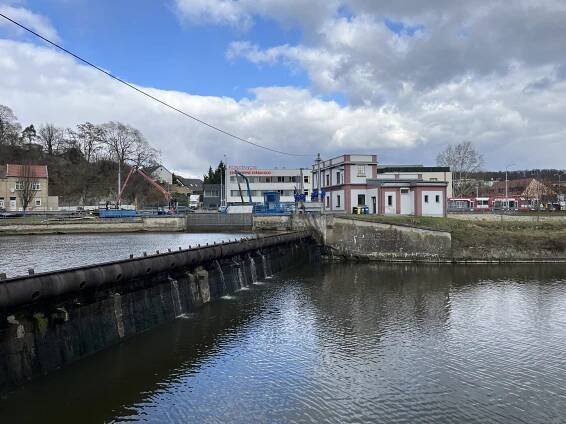 Mapování jezu Komín a řeky Svratky - Geo Marchovsky s.r.o.