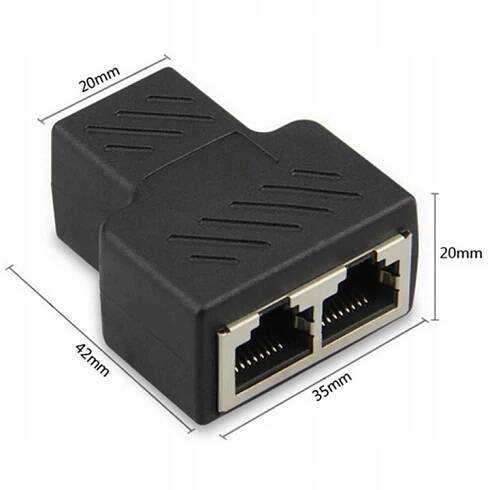 Internetová zástrčka ADAPTÉR Rozbočovač RJ45 2W1 - 1 ks