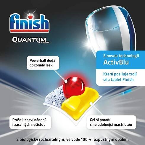 Finish Quantum Ultimate Lemon Sparkle Kapsle do myčky nádobí 60 ks