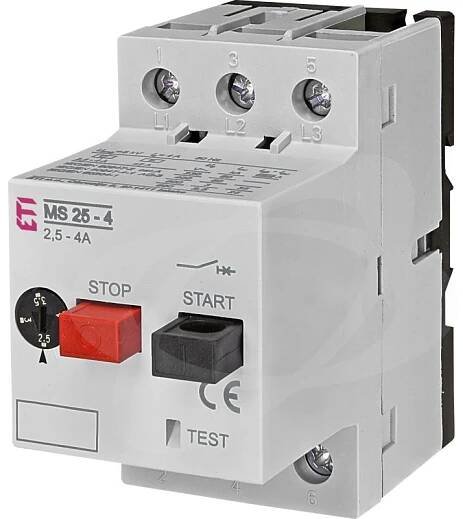 Motorový spouštěč MS25-4, 3p, 4A, 50kA, 2,5-4,0A, 44A - Sonepar ČR | Elektroinstalační materiál