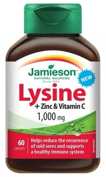 JAMIESON Lysin 1000mg se zinkem a vitamin C 60 tablet