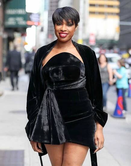 Jennifer Hudson is all smiles outside 'The Late Show with Stephen Colbert' in New York City