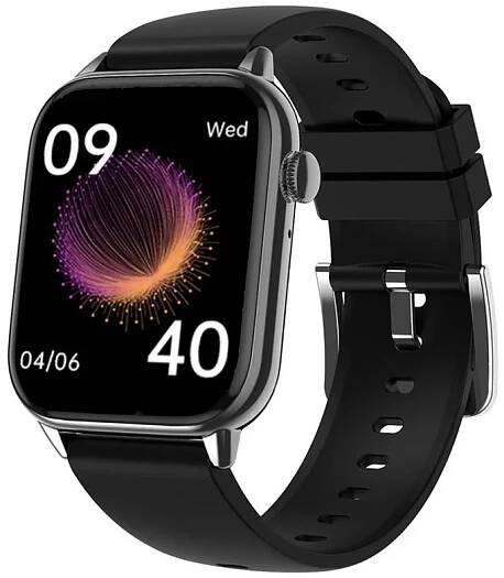 Chytré hodinky Madvell Pulsar s bluetooth voláním a EKG černá s černým silikonovým řemínkem