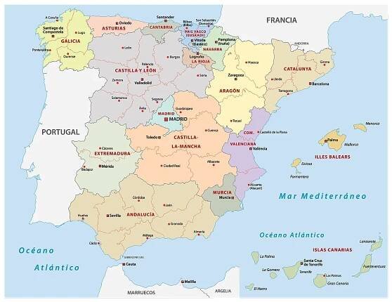 Communities of Spain Map