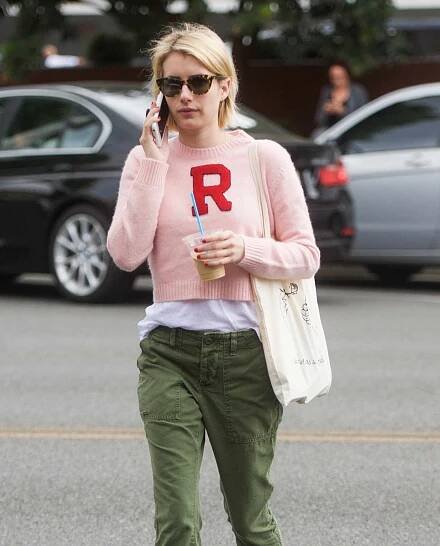 EXCLUSIVE: Emma Roberts makes a Blue Bottle coffee run in Los Angeles