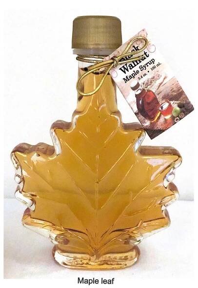 Infused Flavored Maple Syrup - Maple Leaf Glass Bottle