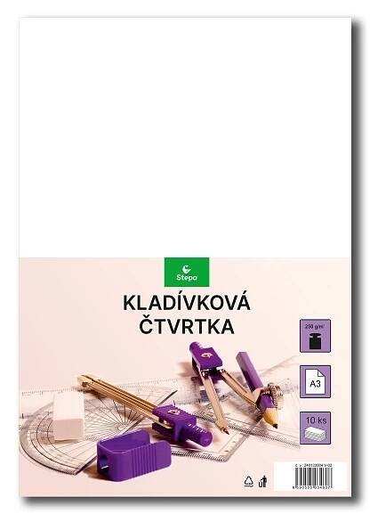 Čtvrtka kladívková bílá A3, 250 g/m2 - 10 ks