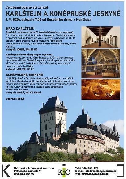 Karlštejn a Koněpruské jeskyně - zájezd