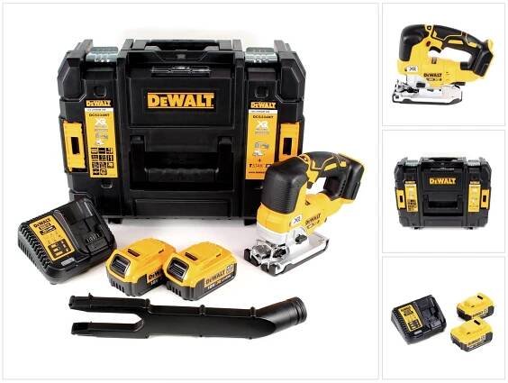 Akumulátorová přímočará pila DeWalt DCS 334 M2 18V Brushless + 2x akumulátor 4,0Ah + nabíječka + TSTAK
