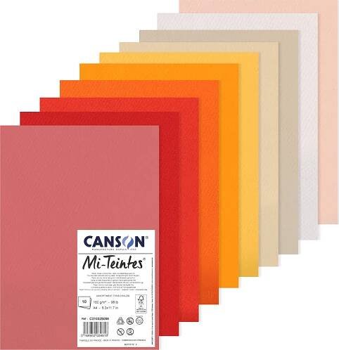 Canson Mi-Teintes barevné papíry A4 10 ks, teplé tóny teplé tóny od 95 Kč