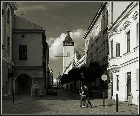 Hranice na Moravě - pohled ze Školního náměstí do Radniční ulice