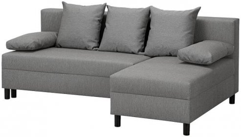 ANGSTA 3-seat sofa-bed, with chaise longue grey - IKEA