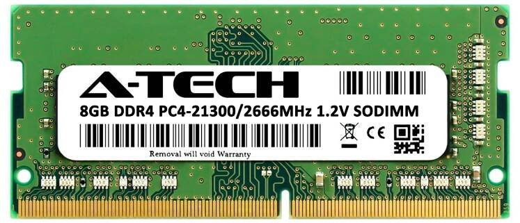 A-Tech 8GB DDR4 2666 PC4-21300 Laptop SODIMM 260-Pin Notebook Paměť RAM 1x 8G