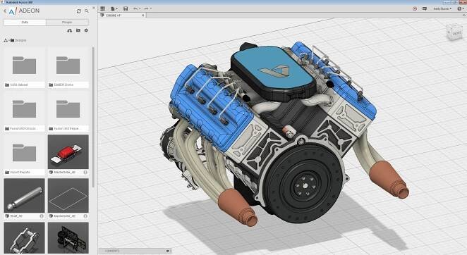 Fusion 360 sestava motoru