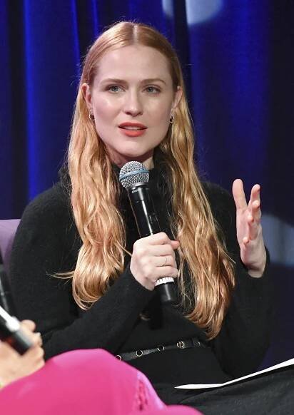 Evan Rachel Wood speaks at the Grammy Museum in Los Angeles in Sept. 2022