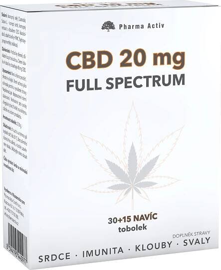 Pharma Activ CBD Full Spectrum 20 mg 45 tob. od 365 Kč
