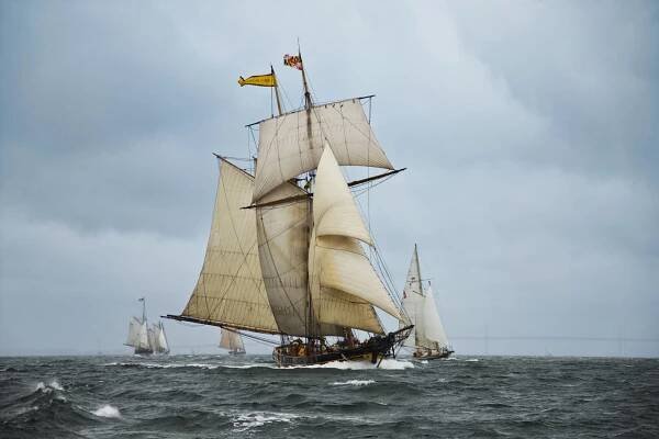 Pride of Baltimore II Racing on the Chesapeake Bay at the 2009 Great Chesapeake Bay Schooner Race, Maryland, USA 