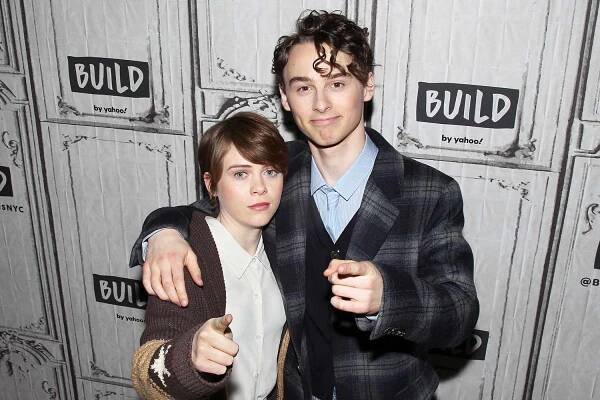 Sophia Lillis and Wyatt Oleff attend the Build Series to discuss "I Am Not Okay with This" at Build Studio on February 27, 2020 in New York City