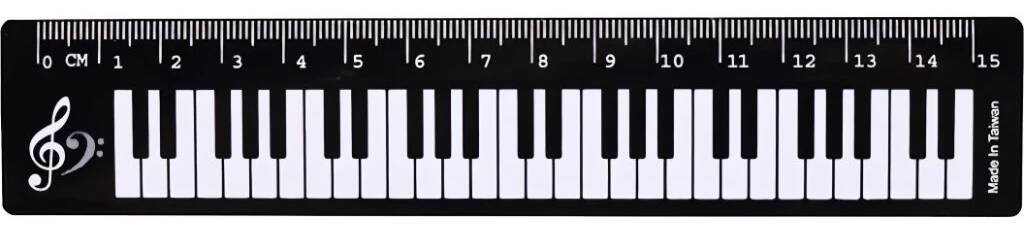 Pravítko černé plastové - 15 cm - Klaviatura