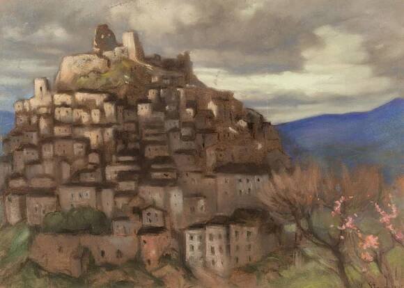 Rocca Imperiale  town at dusk