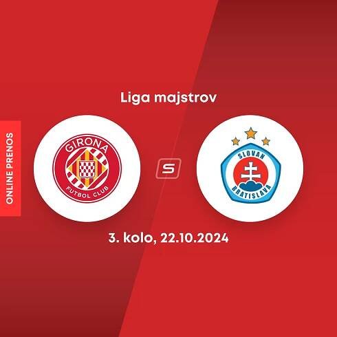 ONLINE: Girona FC - ŠK Slovan Bratislava dnes, Liga majstrov LIVE (ligová fáza - 3. kolo)