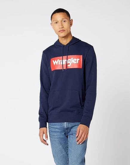 Pánská mikina Wrangler LOGO HOODIE NAVY XXL