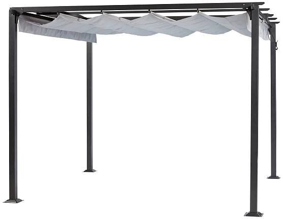 Zahradní altán Texhoma s posuvnou střechou, šedý, 300 x 300 x 230 cm