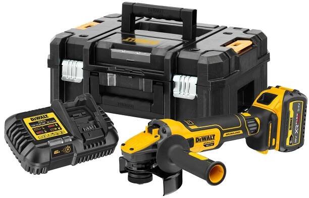 DCG409T1 DEWALT 18V XR FLEXVOLT ADVANTAGE AKU ÚHLOVÁ BRUSKA 125 MM, 1X BATERIE 6,0 AH, NABÍJEČKA, KUFR T-STAK - Dewalt-morava.cz