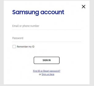 Přihlášení k účtu Samsung