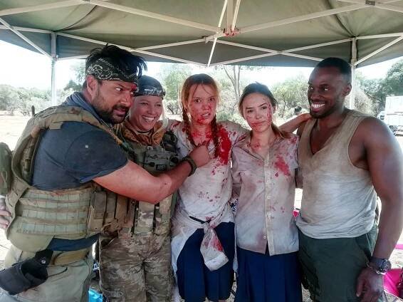 Lee-Anne plays TJ in the new action movie, Rogue