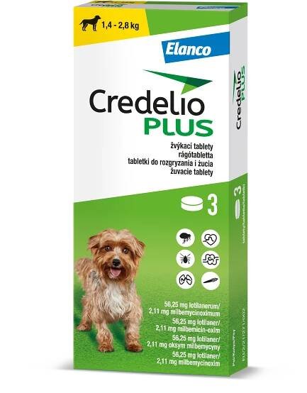 Credelio Plus pro psy 56,25/2,11mg (1,4–2,8kg) ⋆ CYMEDICA – partner pro veterinární profesionály