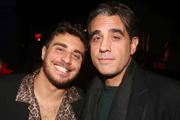 Jake Cannavale and Bobby Cannavale pose at the opening night of the Second Stage production of "Between Riverside and Crazy" on Broadway at The Hayes Theater on December 19, 2022 in New York City. 